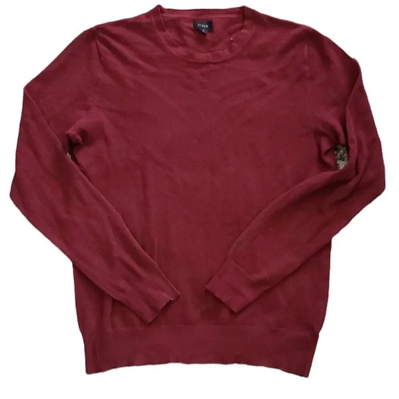 J. Crew Red Cotton Cashmere Crewneck Shirt S - Picture 1 of 4